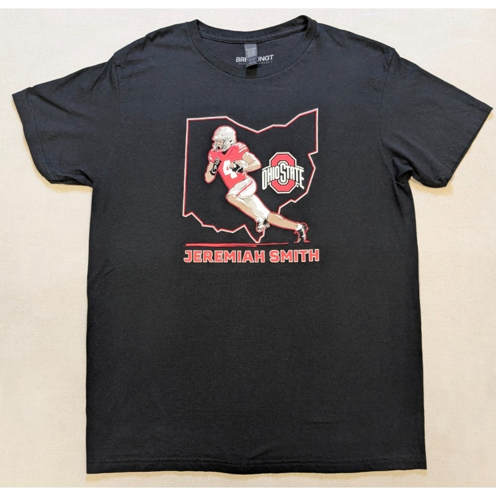 Ohio State Buckeyes Shirt Mens Large Black Football Jeremiah Smith Breaking T